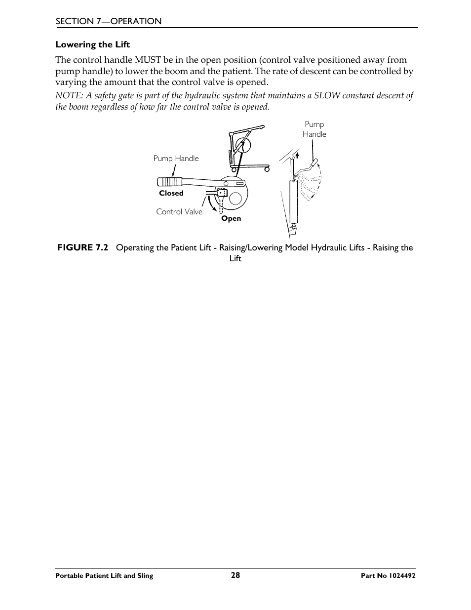 Lowering the lift, Lowering the lift 28 | Invacare 9805P User Manual | Page 28 / 44