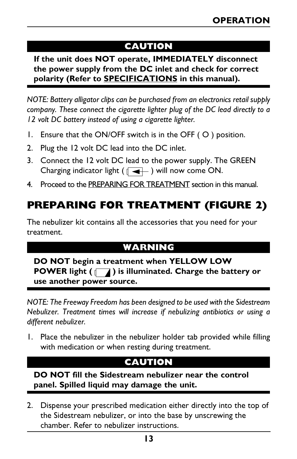 Preparing for treatment (figure 2) | Invacare IRC1175 User Manual | Page 13 / 24