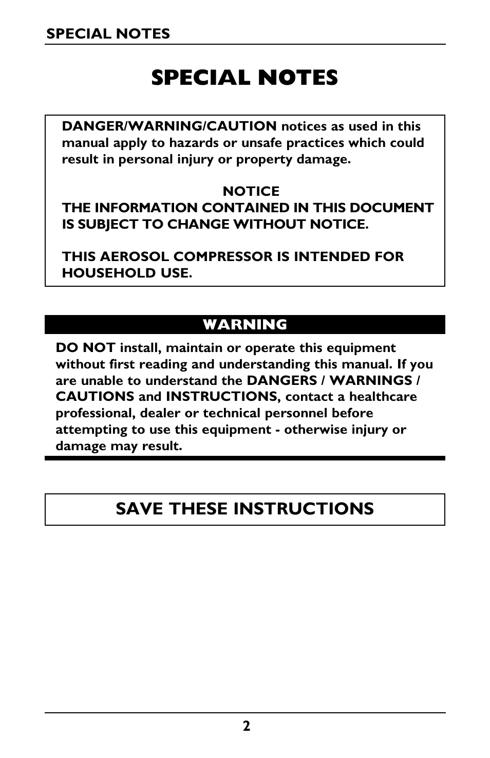 Save these instructions | Invacare IRC1175 User Manual | Page 2 / 24