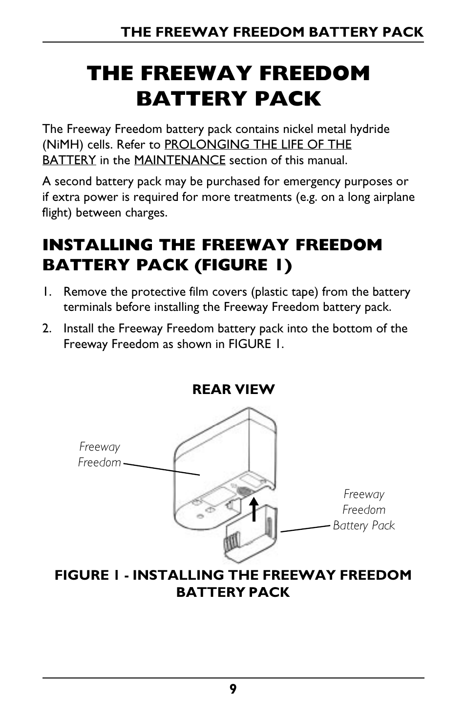 The freeway freedom battery pack | Invacare IRC1175 User Manual | Page 9 / 24