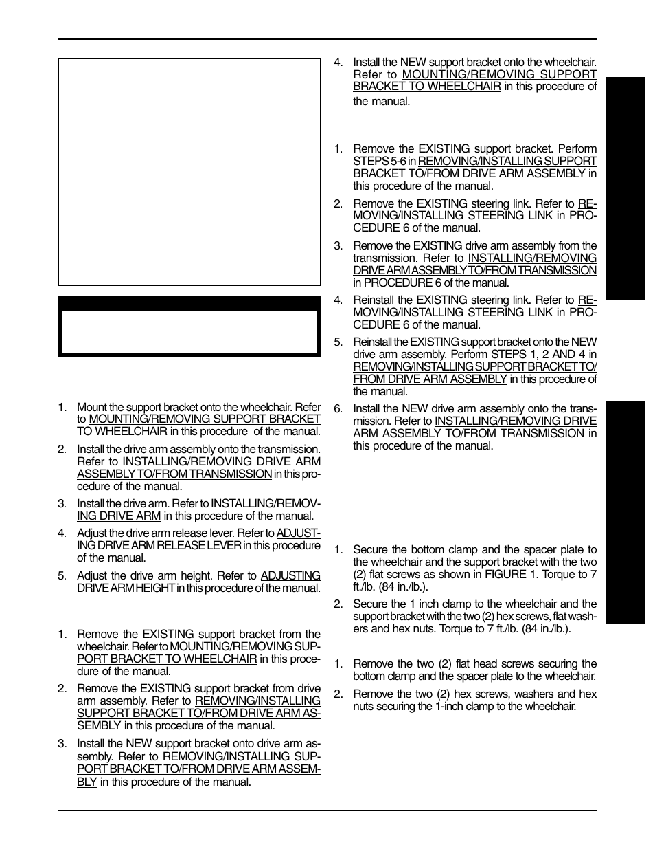 Installing cld on existing wheelchair, Replacing support bracket, Replacing drive arm assembly | Invacare 9000 User Manual | Page 11 / 24