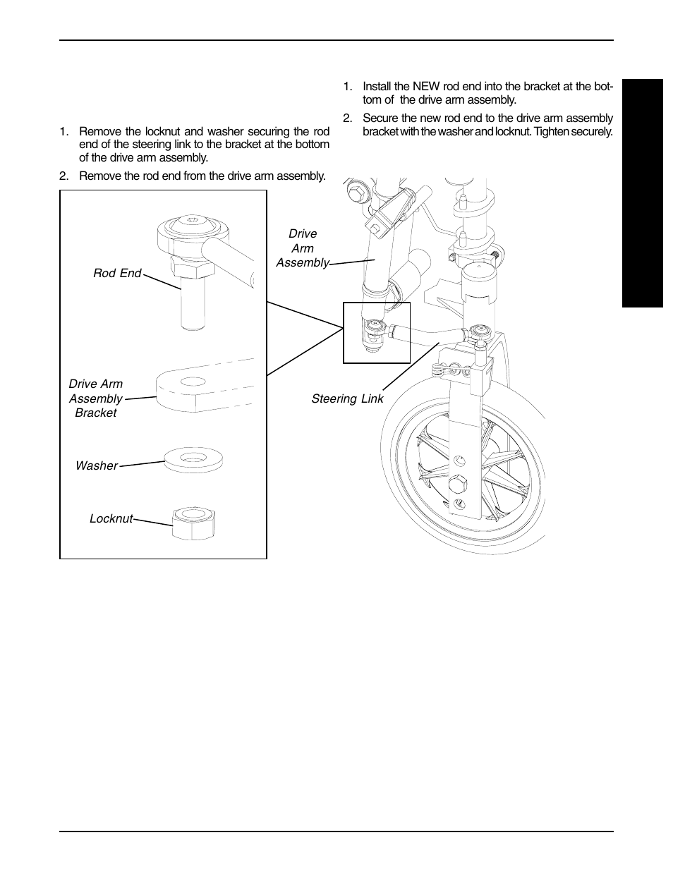 Removing/installing steering link (figure 3) | Invacare 9000 User Manual | Page 21 / 24