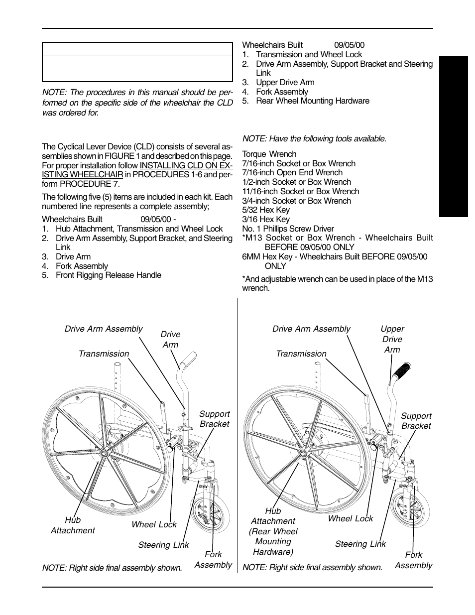 Assemblies (figure 1), Tools needed | Invacare 9000 User Manual | Page 5 / 24