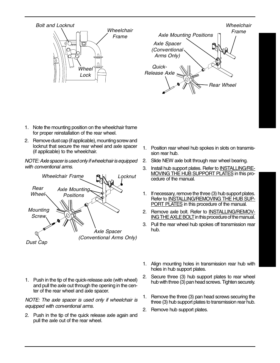 Removing the existing rear wheel | Invacare 9000 User Manual | Page 9 / 24