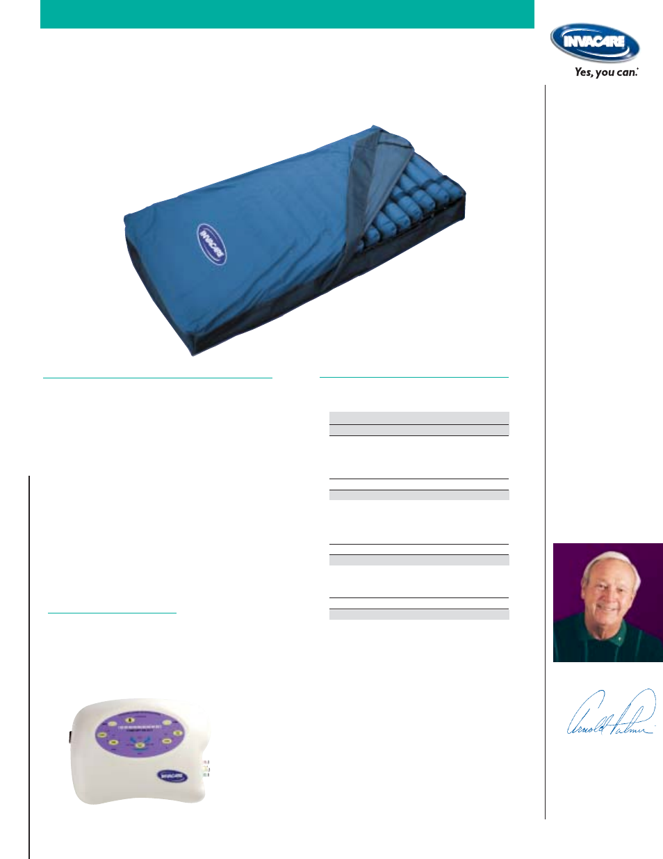 Mns600 lateral turning mattress, Invacare, Mns600 lateral t urning mattress | The invacare | Invacare MNS600 User Manual | Page 2 / 2