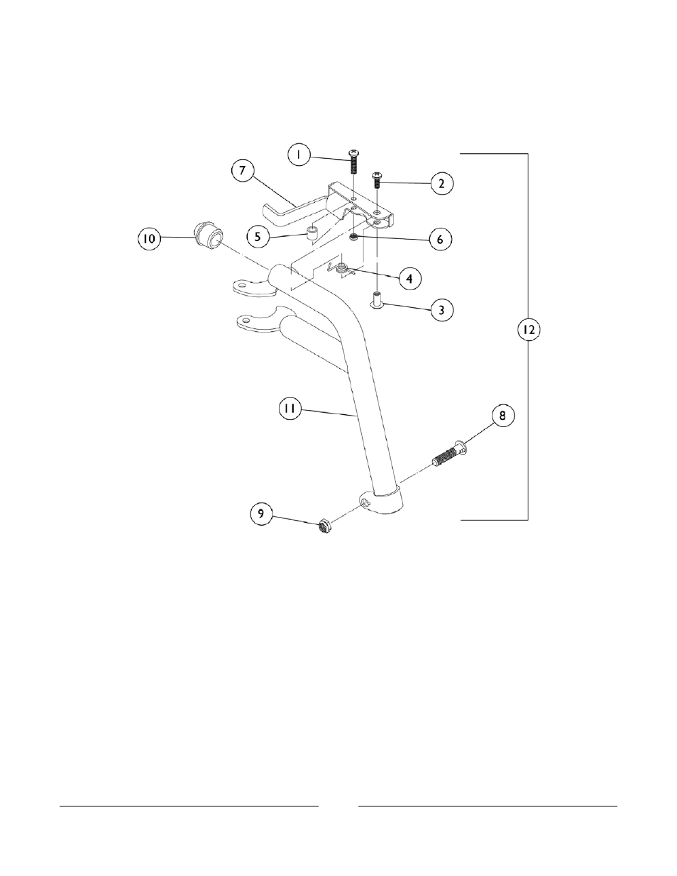 Footrest support assembly | Invacare M3900 User Manual | Page 120 / 255