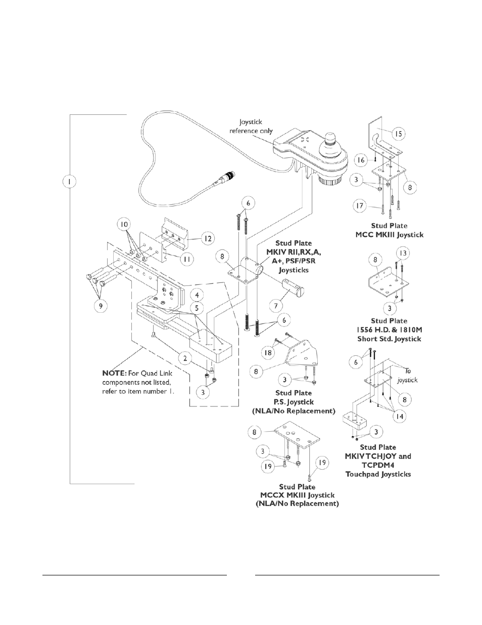 Quad link assembly | Invacare M3900 User Manual | Page 229 / 255