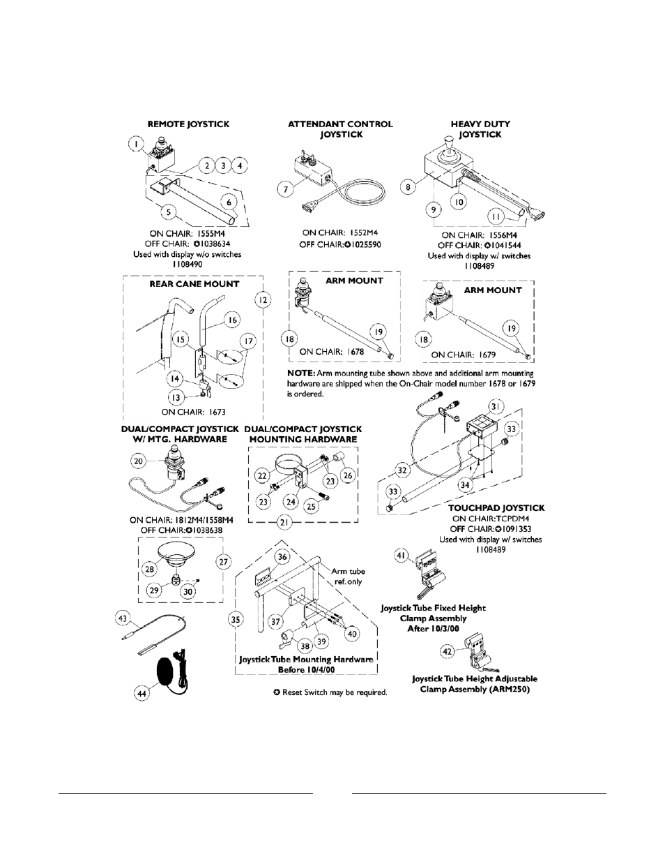 Mkiv joystick options | Invacare M3900 User Manual | Page 246 / 255