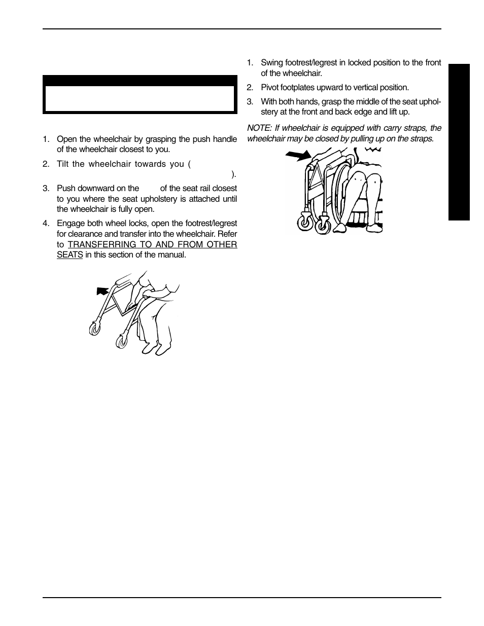 Folding and unfolding the wheelchair | Invacare 9758 User Manual | Page 11 / 28