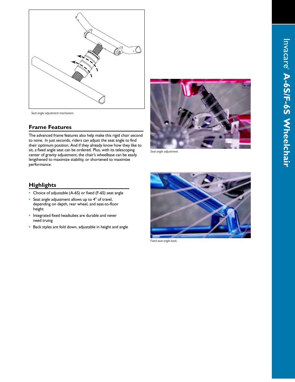 A-6s/f-6s wheelchair | Invacare F-65 User Manual | Page 4 / 4