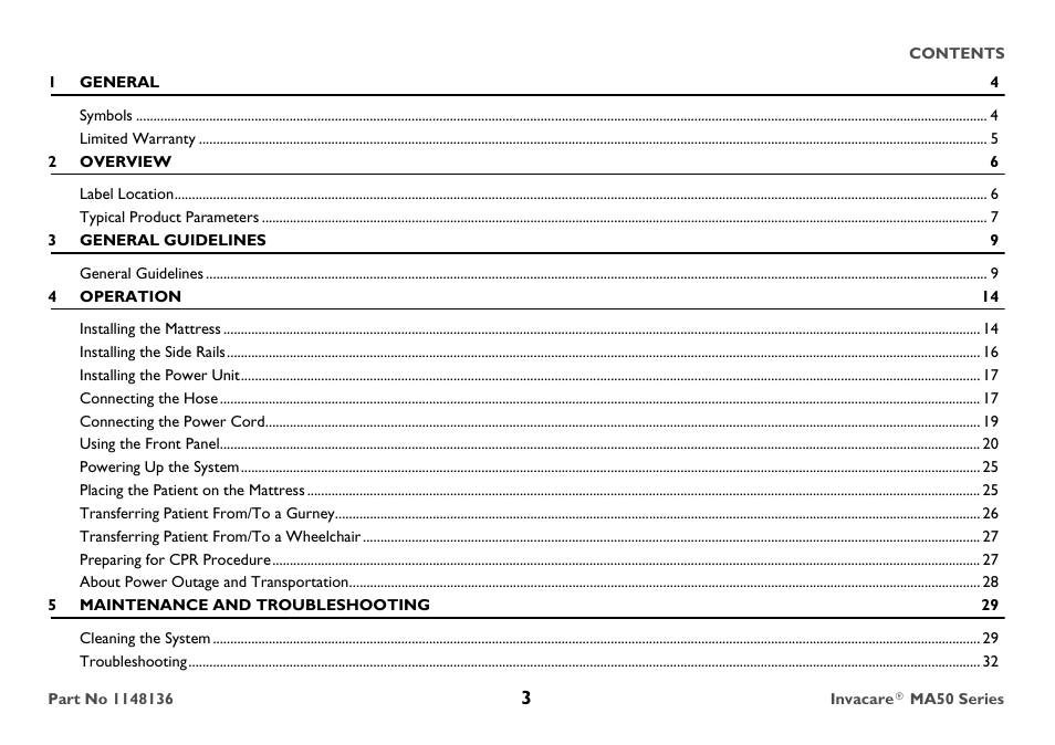 Invacare MicroAIR MA50 User Manual | Page 3 / 36