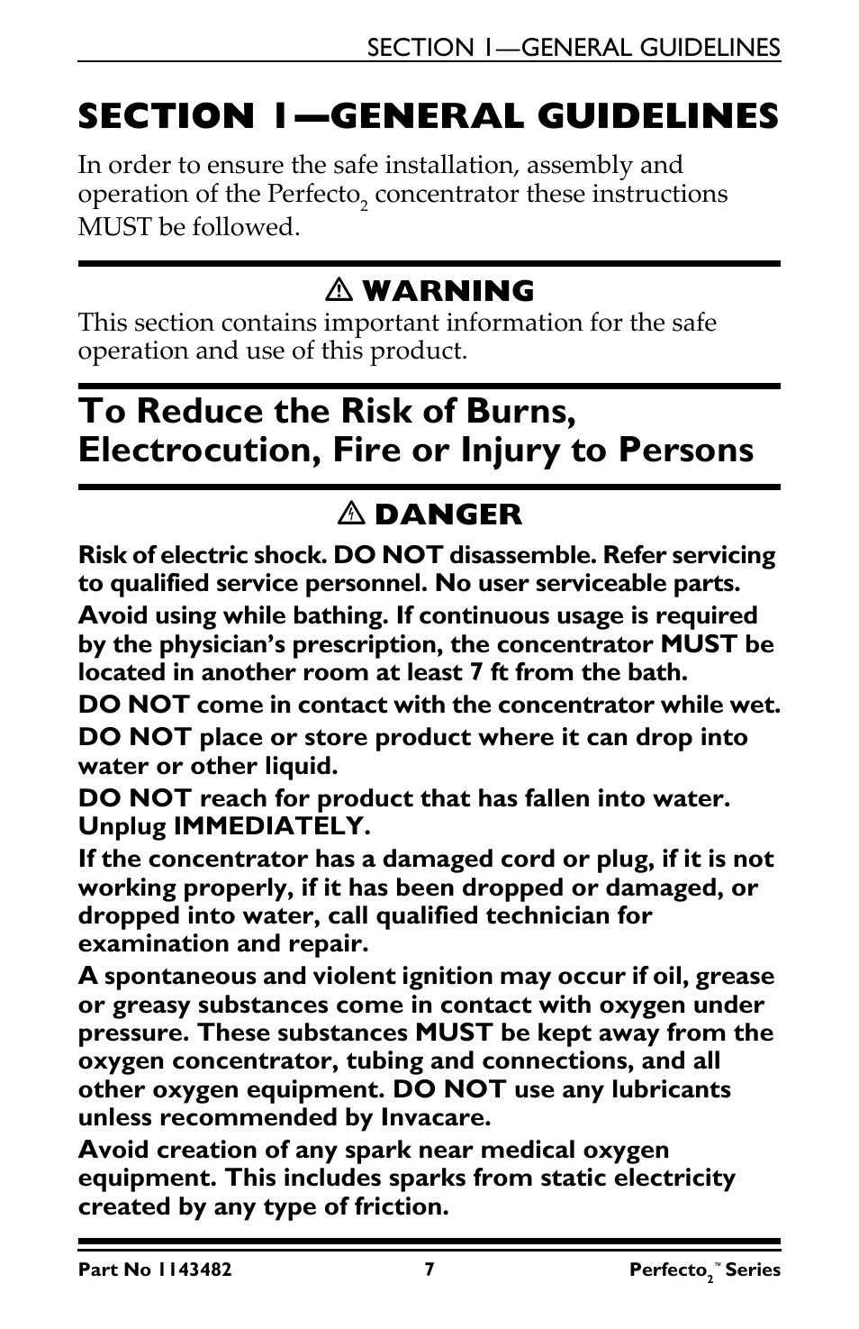 Section 1—general guidelines, Persons, Ƽ warning | Ꮨ danger | Invacare IRC5PO2V User Manual | Page 7 / 32