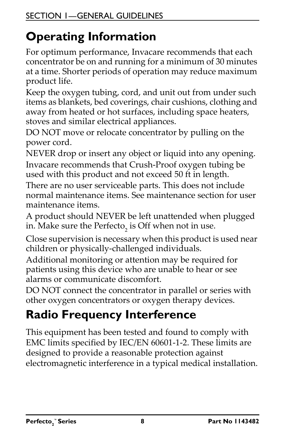 Operating information radio frequency interference, Operating information, Radio frequency interference | Invacare IRC5PO2V User Manual | Page 8 / 32