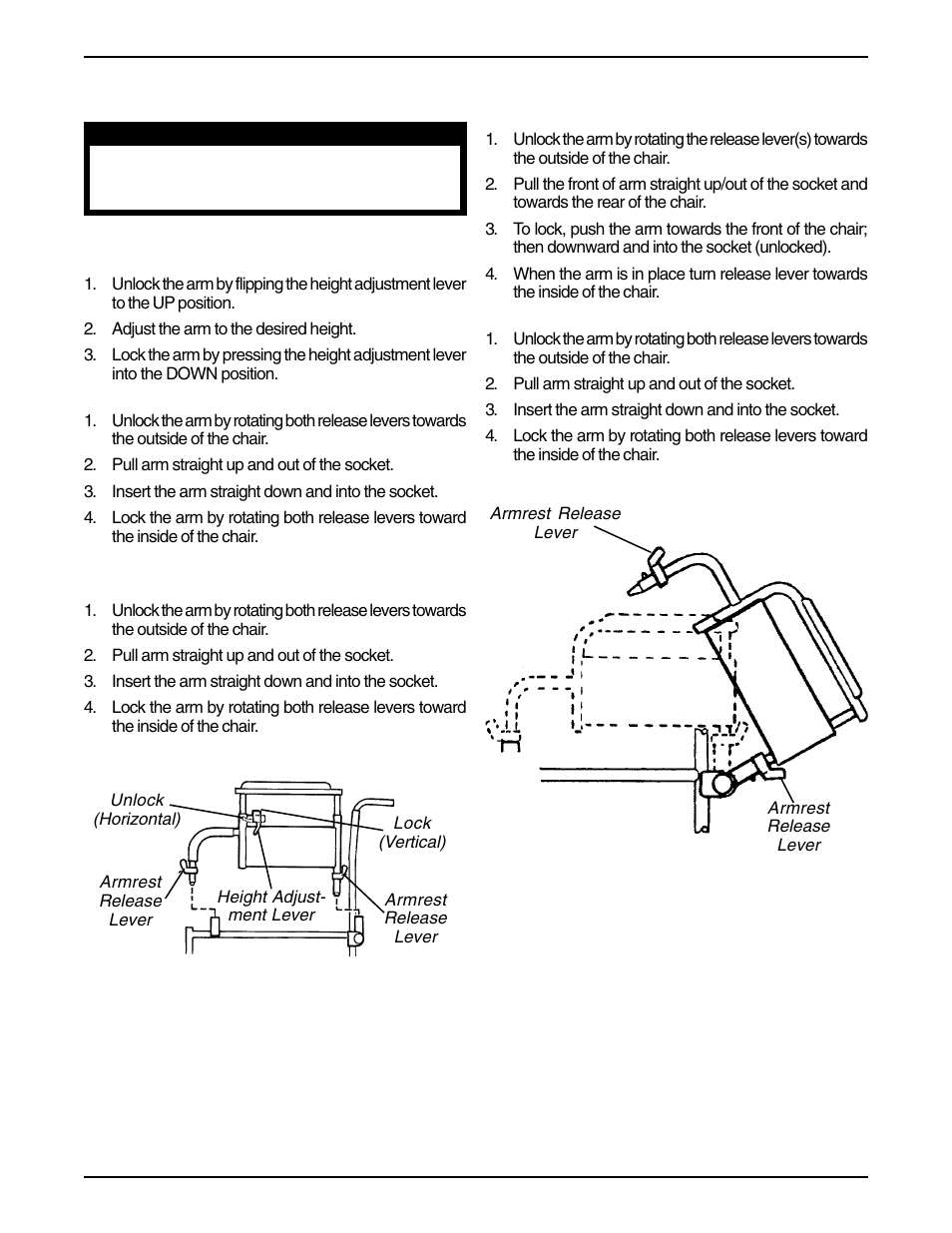 Armrest operation | Invacare 1036794 User Manual | Page 6 / 8