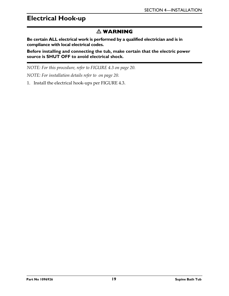 Electrical hook-up | Invacare IH6300ADH User Manual | Page 19 / 32