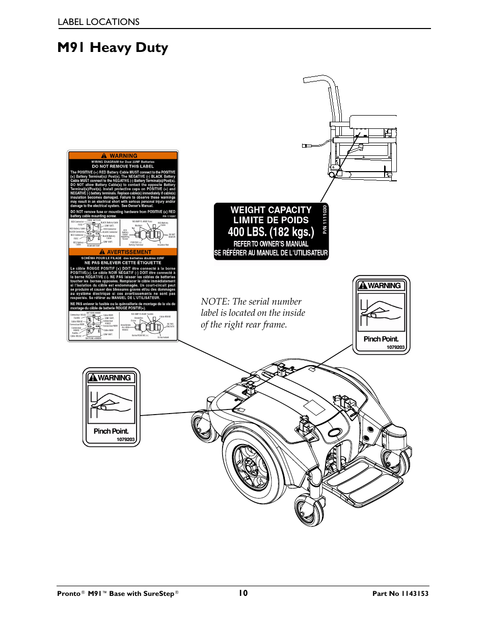 M91 heavy duty | Invacare Wheelchair Pronto M91 Base User Manual | Page 10 / 76