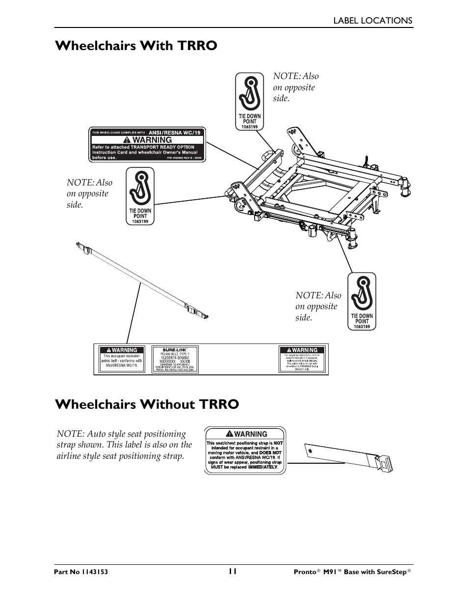 Wheelchairs with trro wheelchairs without trro | Invacare Wheelchair Pronto M91 Base User Manual | Page 11 / 76