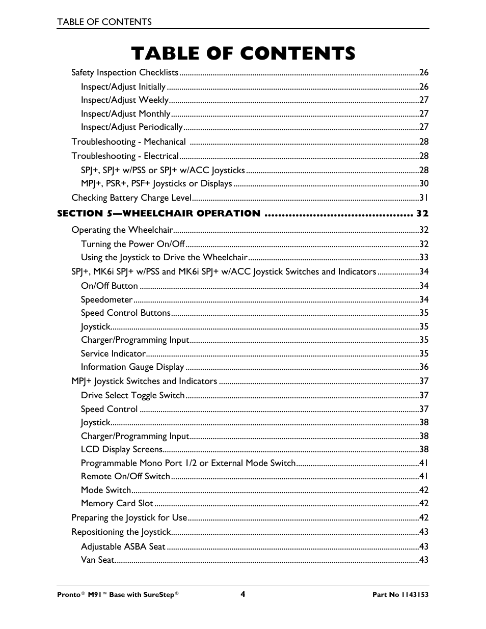 Invacare Wheelchair Pronto M91 Base User Manual | Page 4 / 76