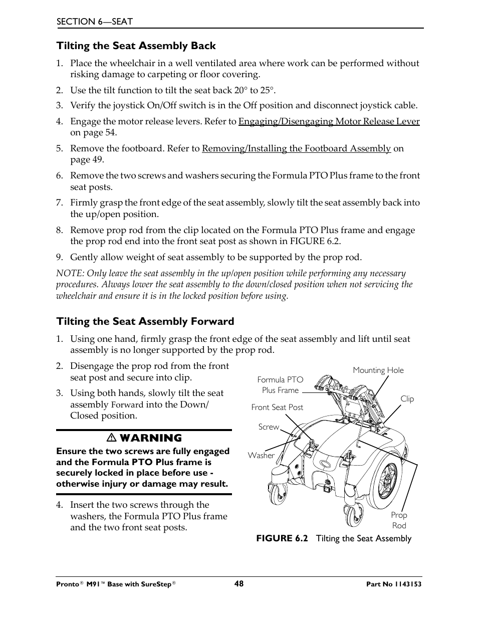 Invacare Wheelchair Pronto M91 Base User Manual | Page 48 / 76