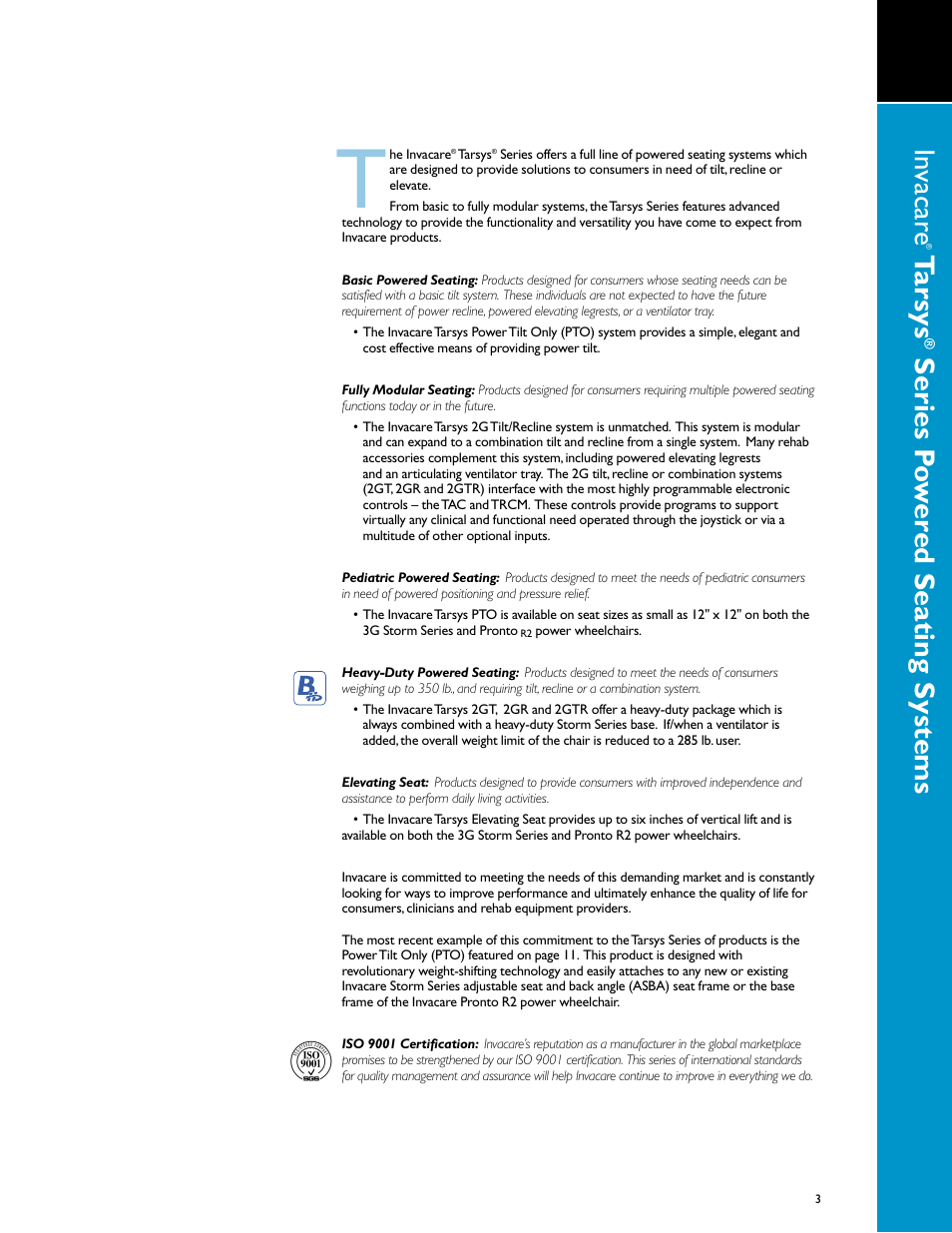 Tarsys | Invacare 00-313 User Manual | Page 3 / 16