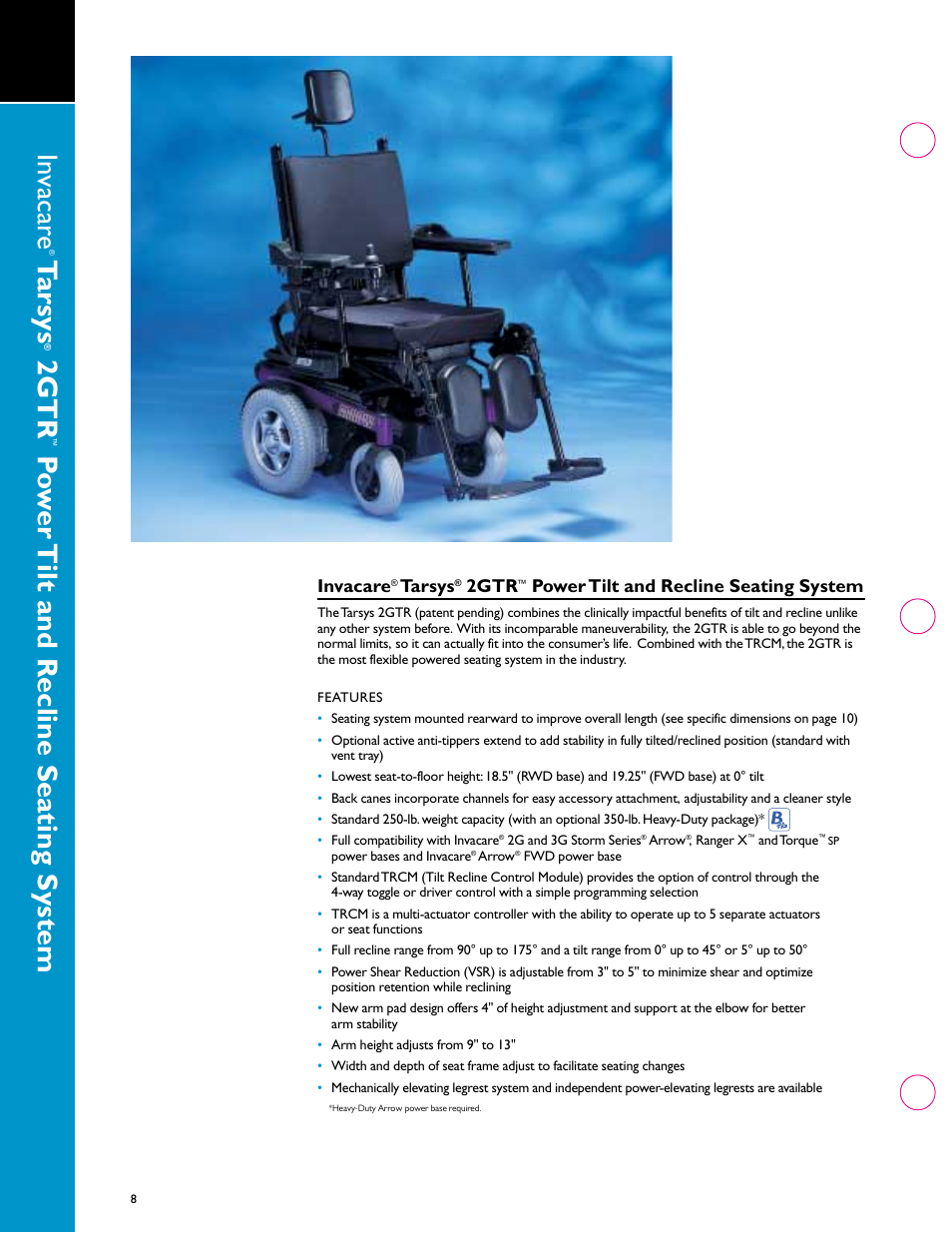 Tarsys, 2gtr | Invacare 00-313 User Manual | Page 8 / 16