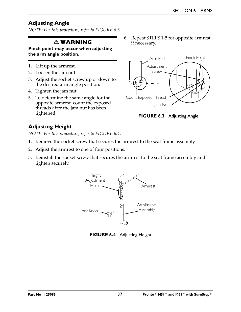 Invacare Wheelchair Pronto M61 User Manual | Page 37 / 80