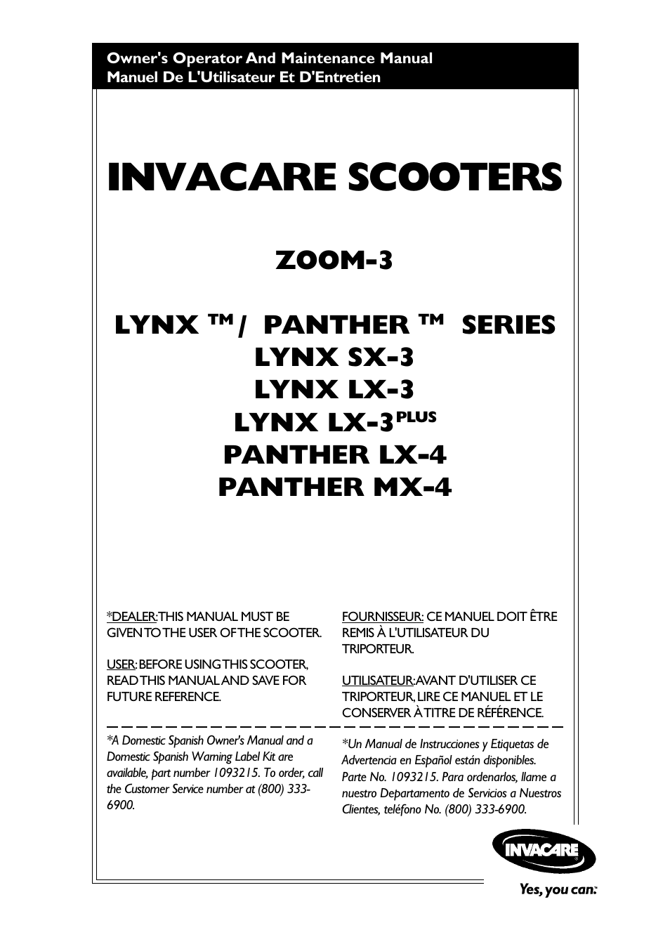 Invacare LYNX LX-3PLUS  EU User Manual | 64 pages