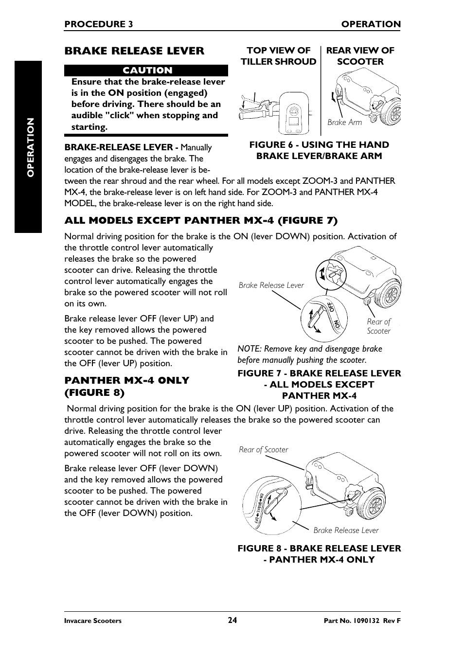 Brake release lever | Invacare LYNX LX-3PLUS  EU User Manual | Page 24 / 64