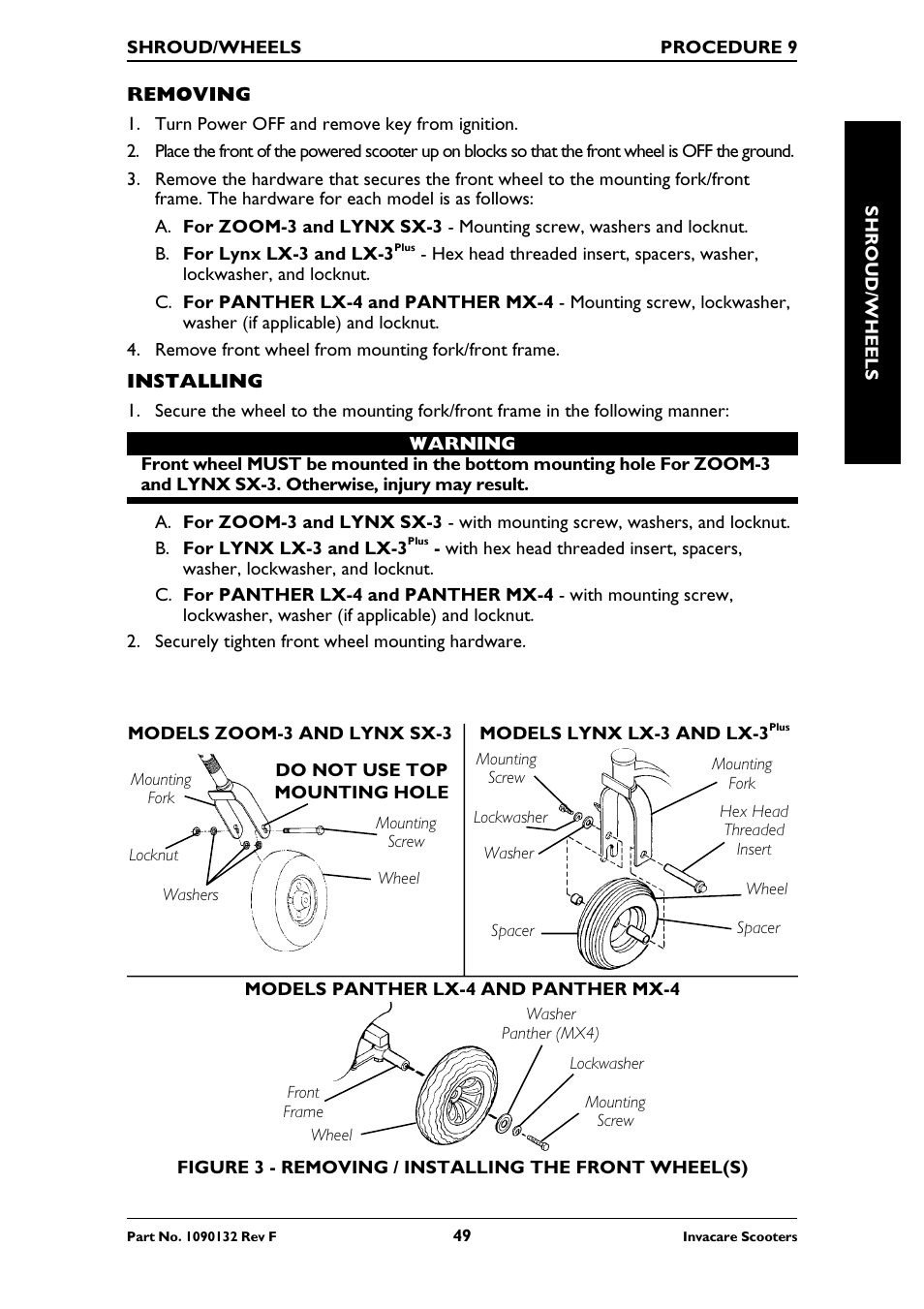 Invacare LYNX LX-3PLUS  EU User Manual | Page 49 / 64