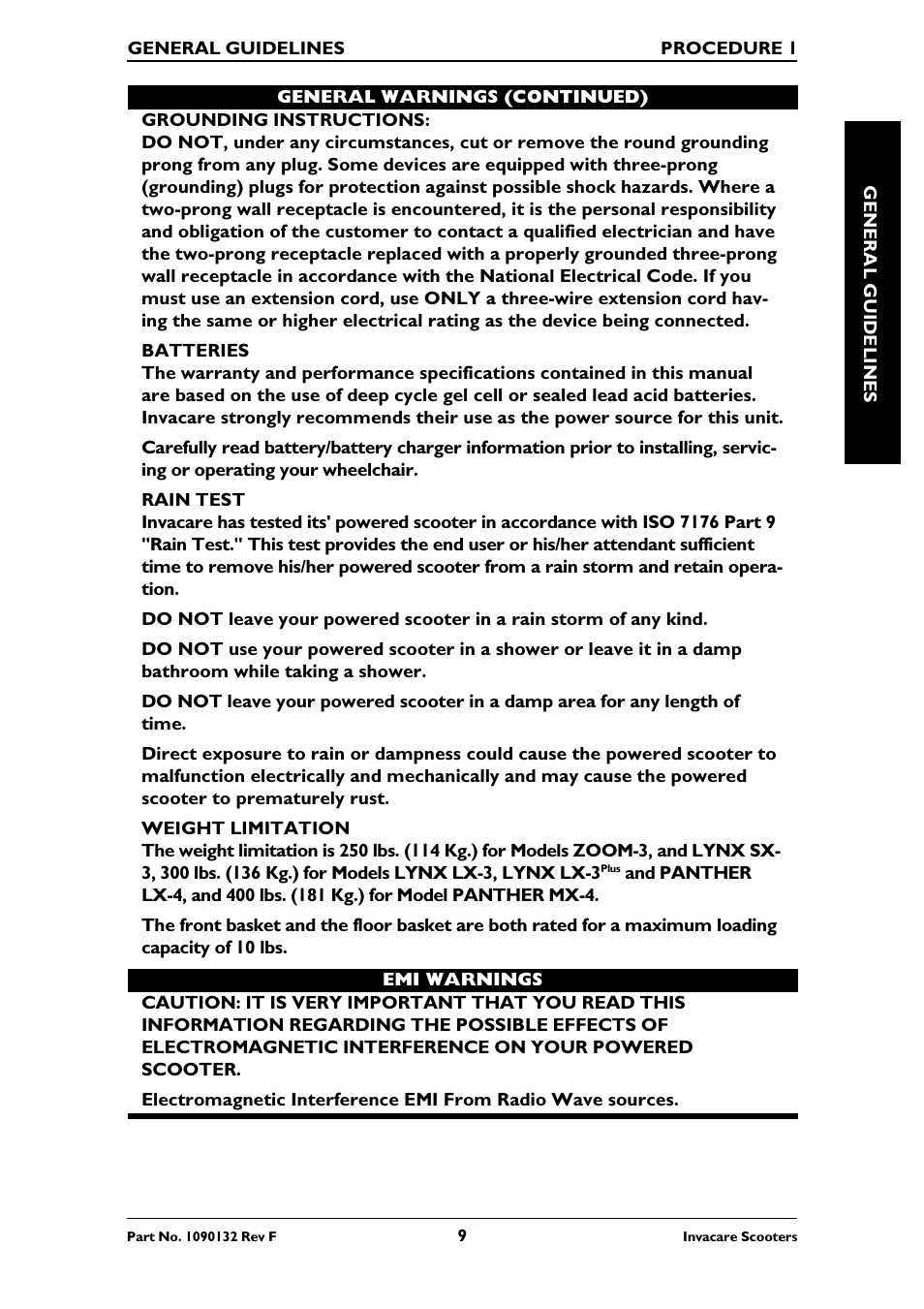 Invacare LYNX LX-3PLUS  EU User Manual | Page 9 / 64