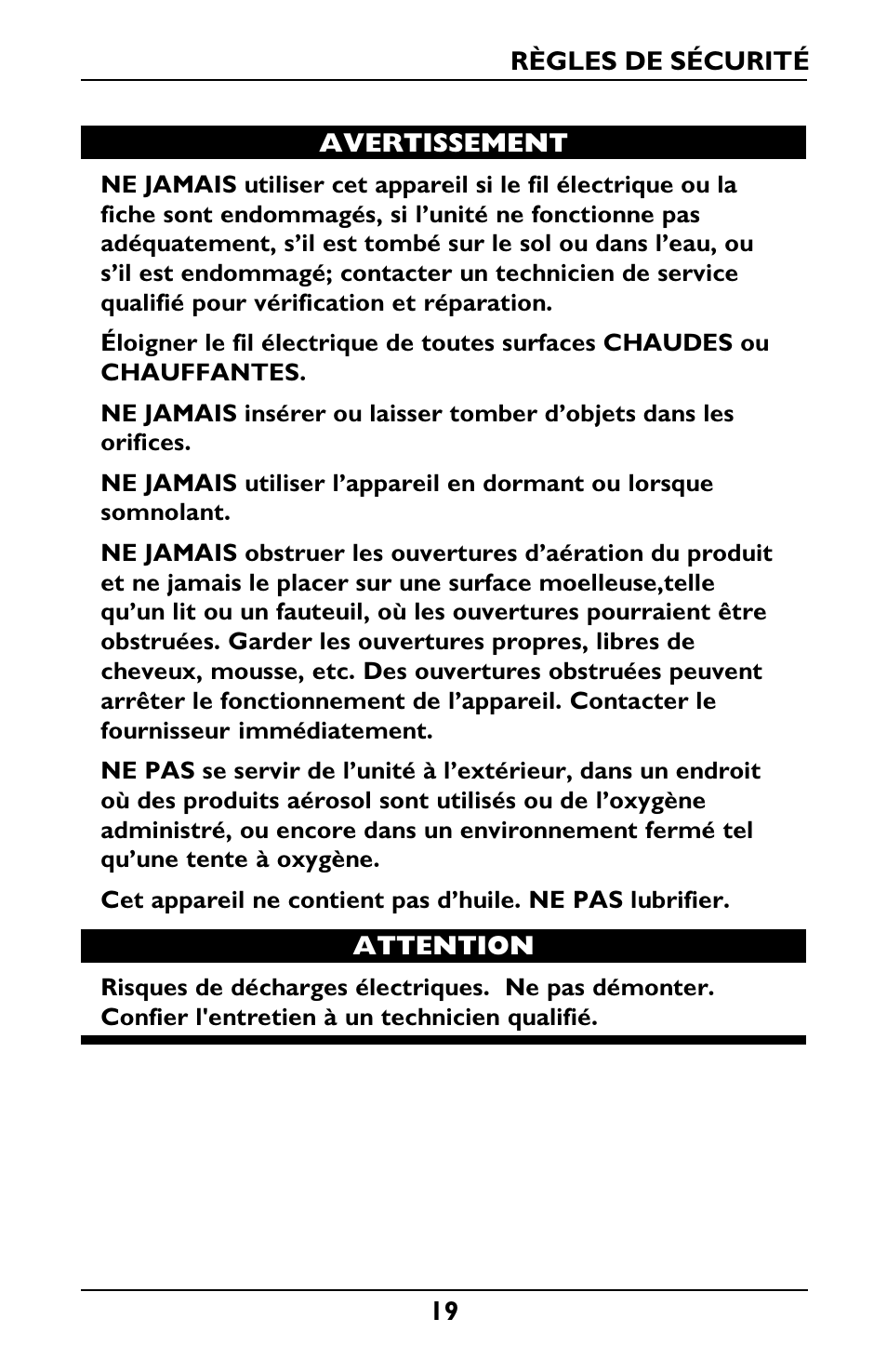 Invacare IRC1001 User Manual | Page 19 / 44