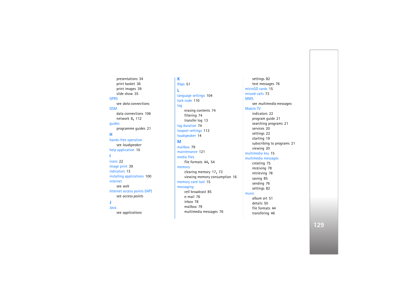 Nokia N77 User Manual | Page 129 / 133