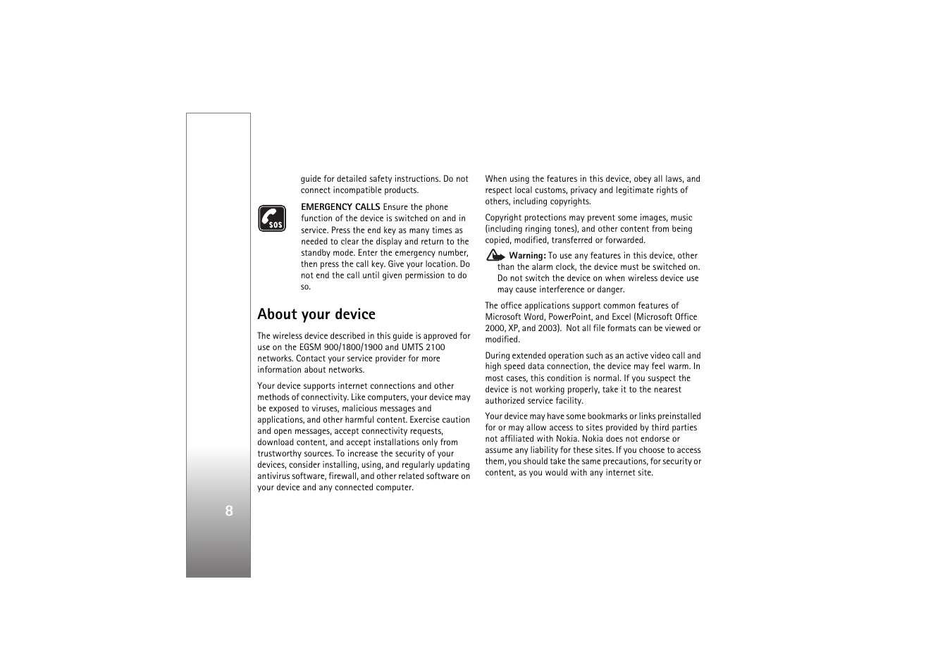 About your device | Nokia N77 User Manual | Page 8 / 133