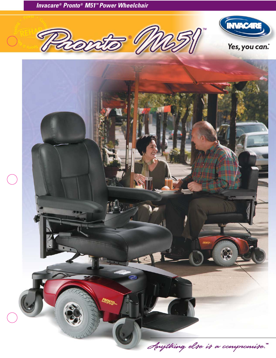 Invacare M51 User Manual | 2 pages