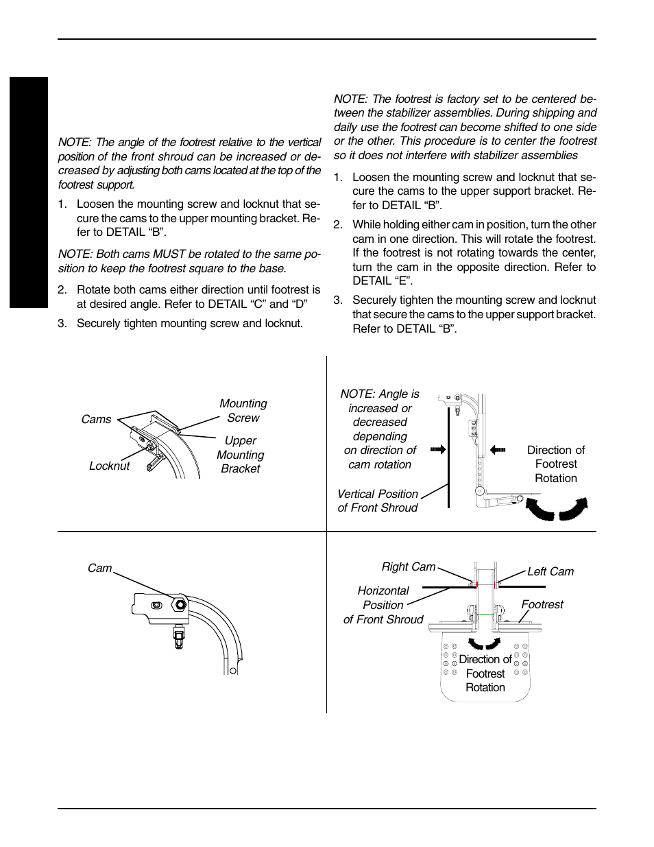 Footrest angle adjustments (figure 23) | Invacare PRONTO R2-250 User Manual | Page 26 / 48