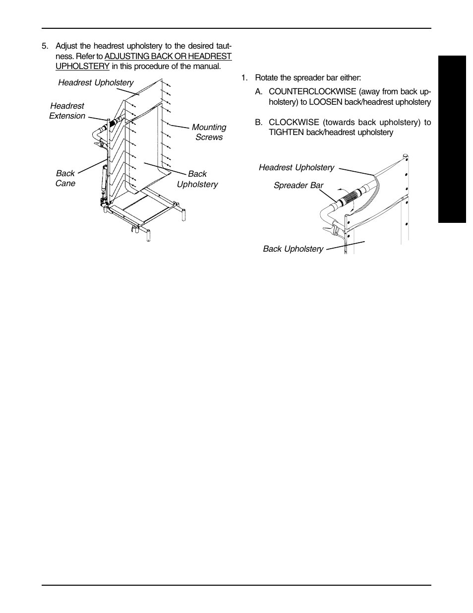 Adjusting back or headrest upholstery (figure 3) | Invacare PRONTO R2-250 User Manual | Page 37 / 48
