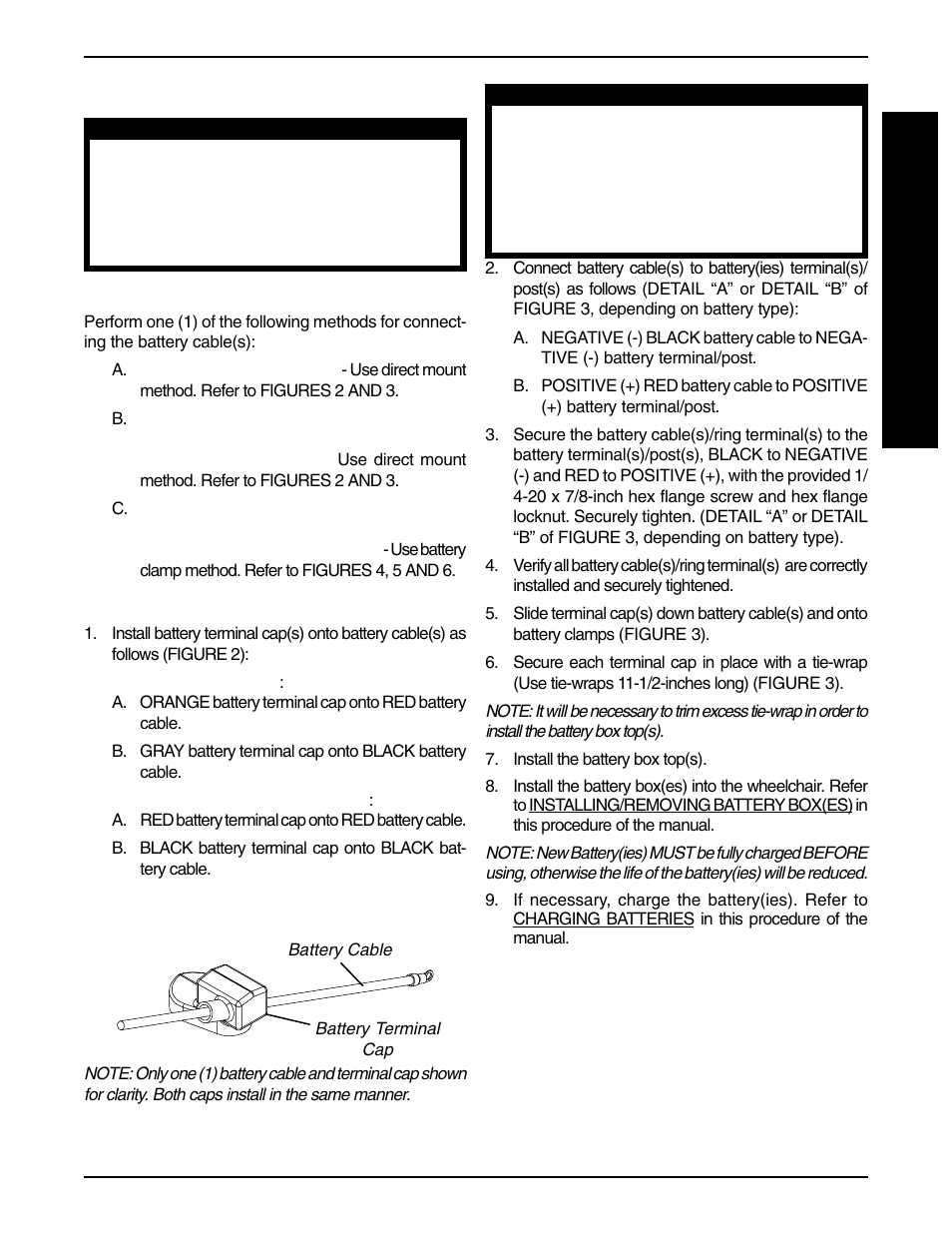 Connecting battery cables | Invacare PRONTO R2-250 User Manual | Page 39 / 48