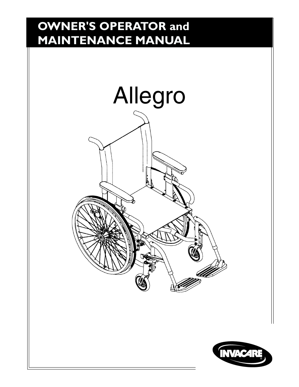 Invacare Allegro 1061057 User Manual | 72 pages