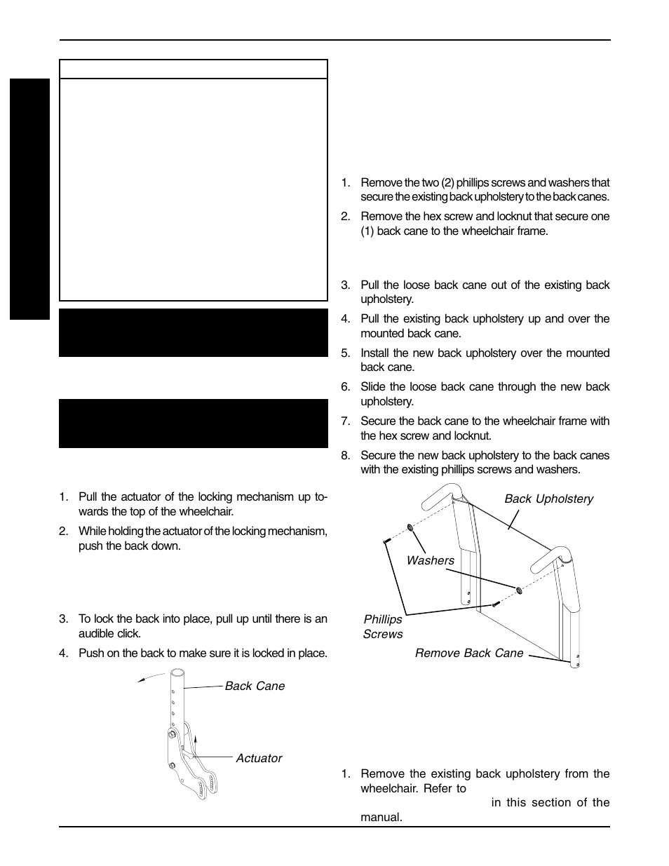 B a c k | Invacare Allegro 1061057 User Manual | Page 28 / 72