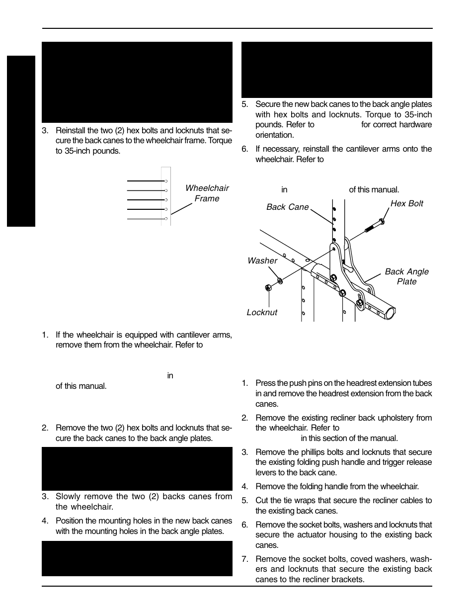 B a c k | Invacare Allegro 1061057 User Manual | Page 32 / 72