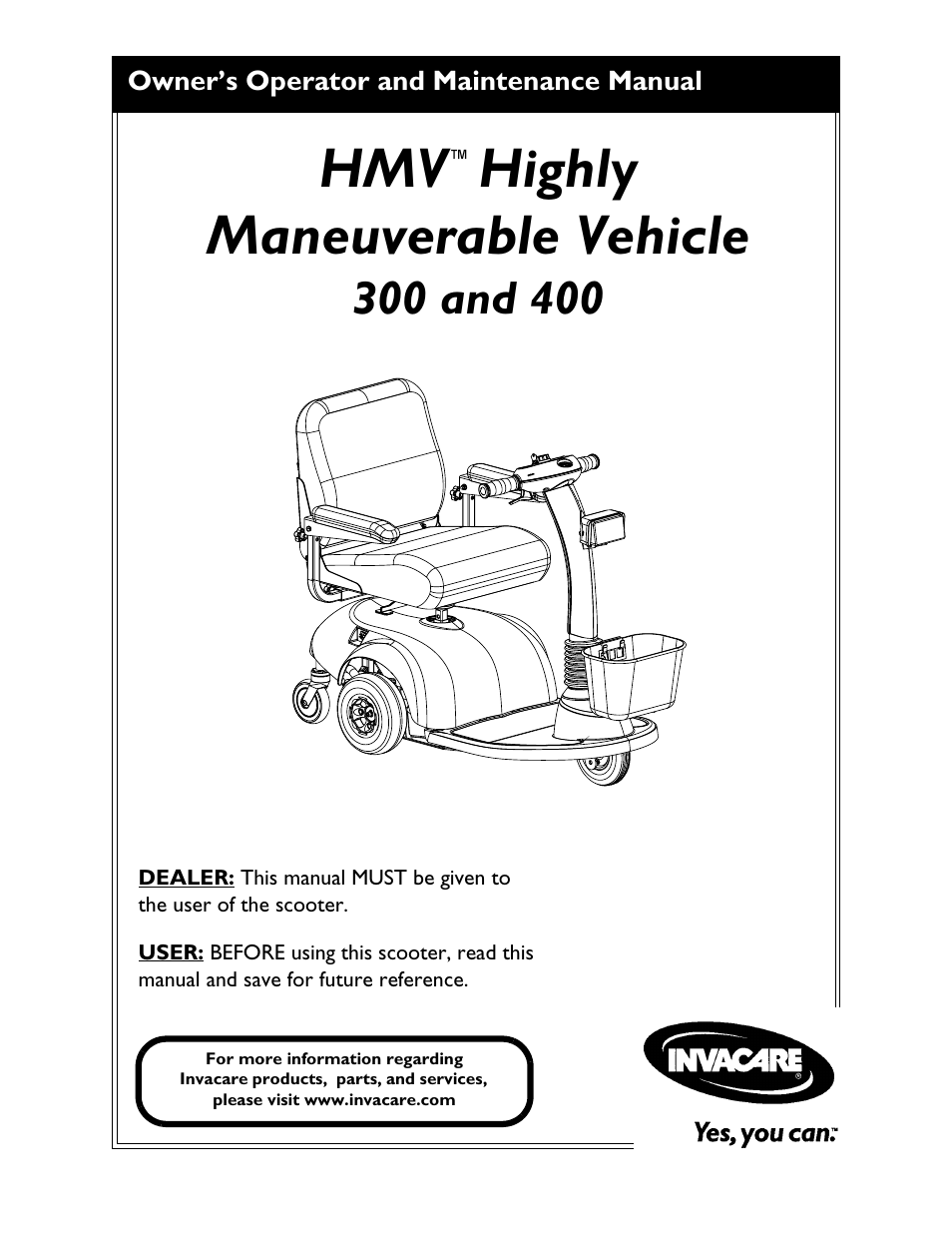 Invacare HMV Highly 300 User Manual | 72 pages
