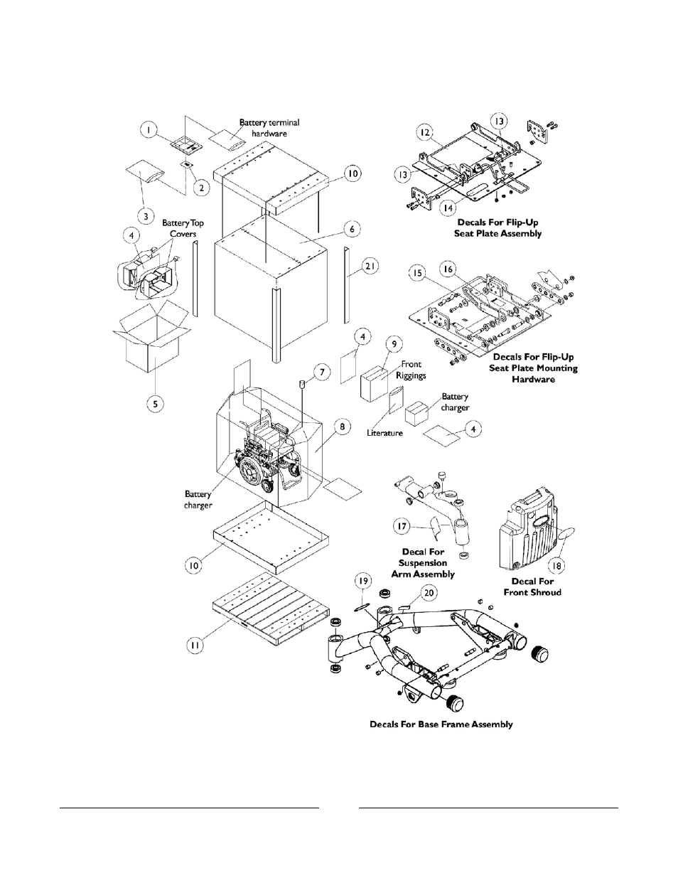 Packaging, literature and decals | Invacare Xterra GT User Manual | Page 8 / 119