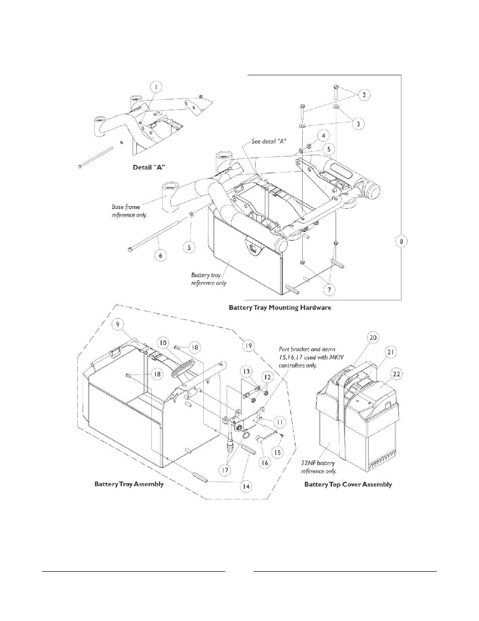 Battery top cover and tray assembly | Invacare Xterra GT User Manual | Page 83 / 119