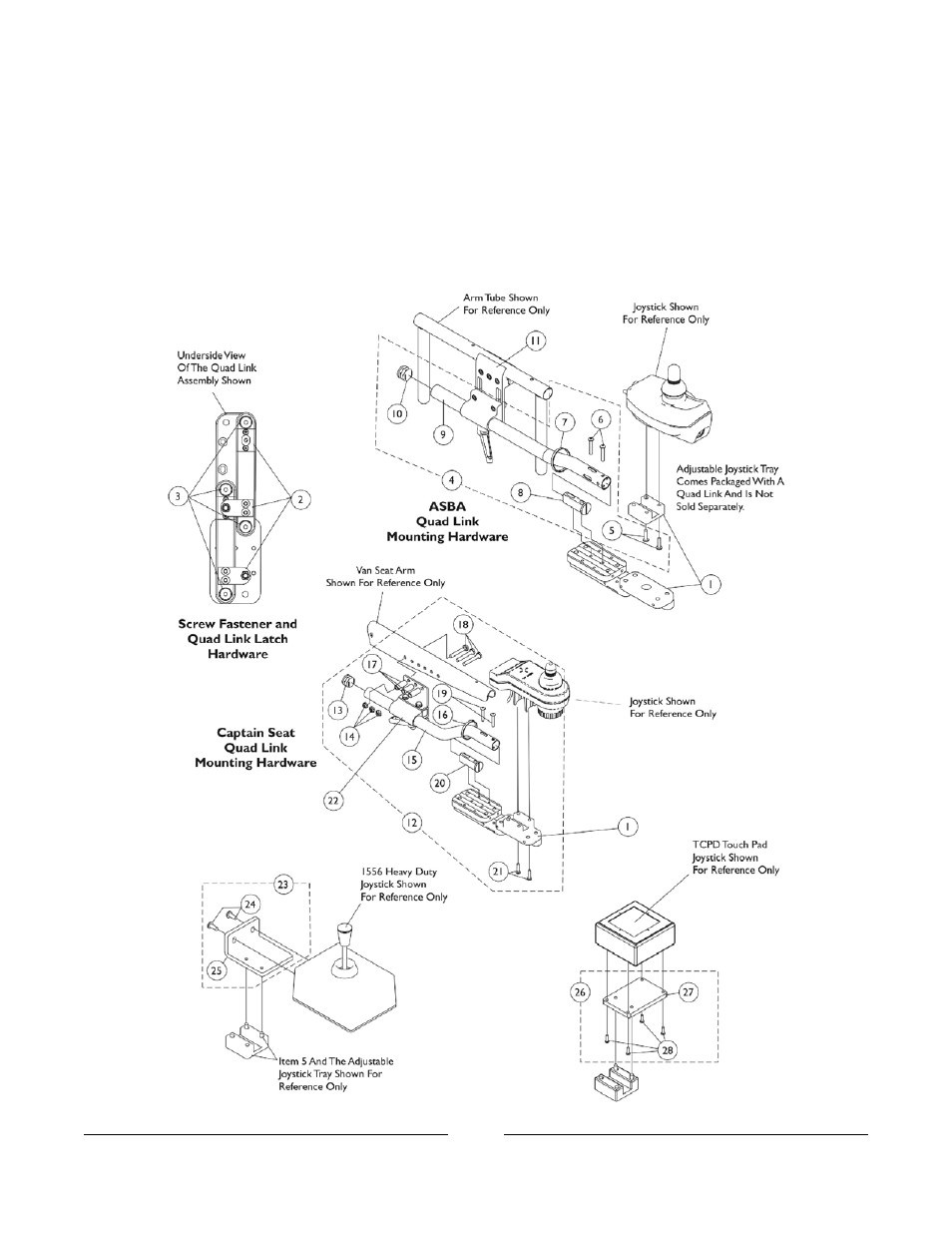 Quad link (qla - asba) and (ql - captain seat) | Invacare Xterra GT User Manual | Page 97 / 119
