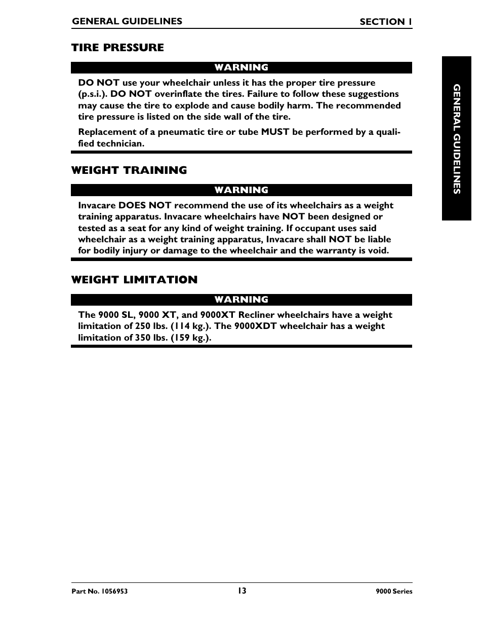 Invacare 9000 XT User Manual | Page 13 / 60