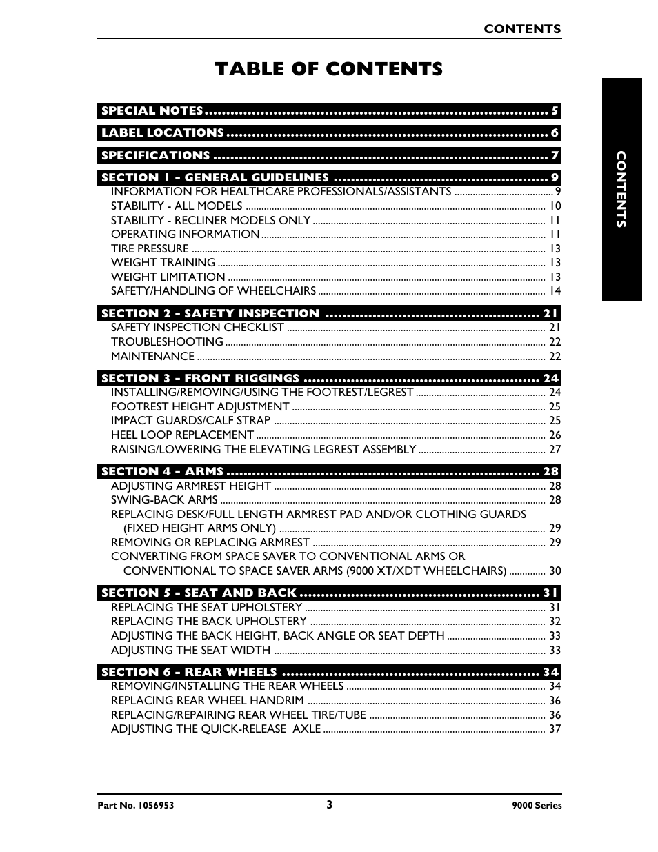 Invacare 9000 XT User Manual | Page 3 / 60