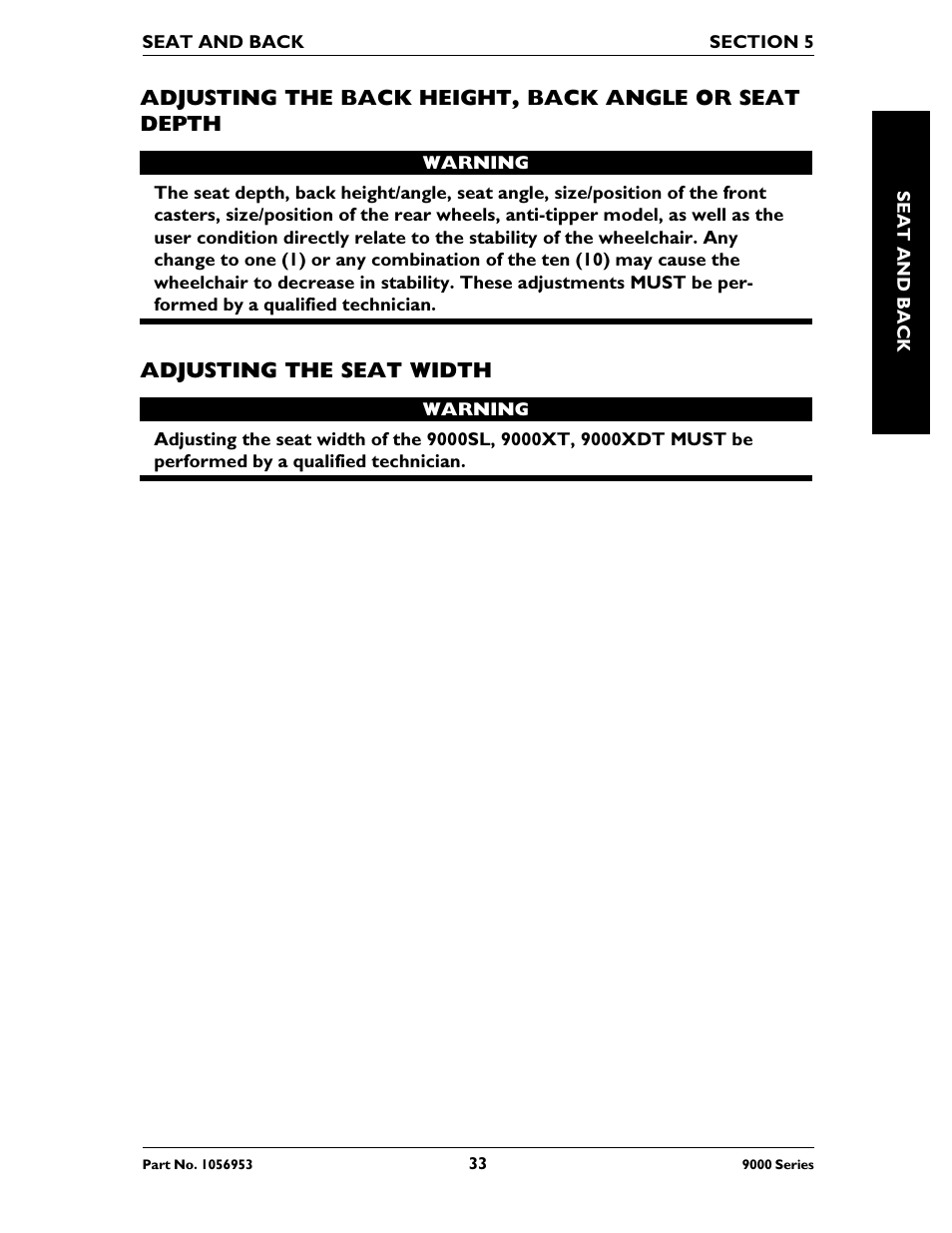 Invacare 9000 XT User Manual | Page 33 / 60