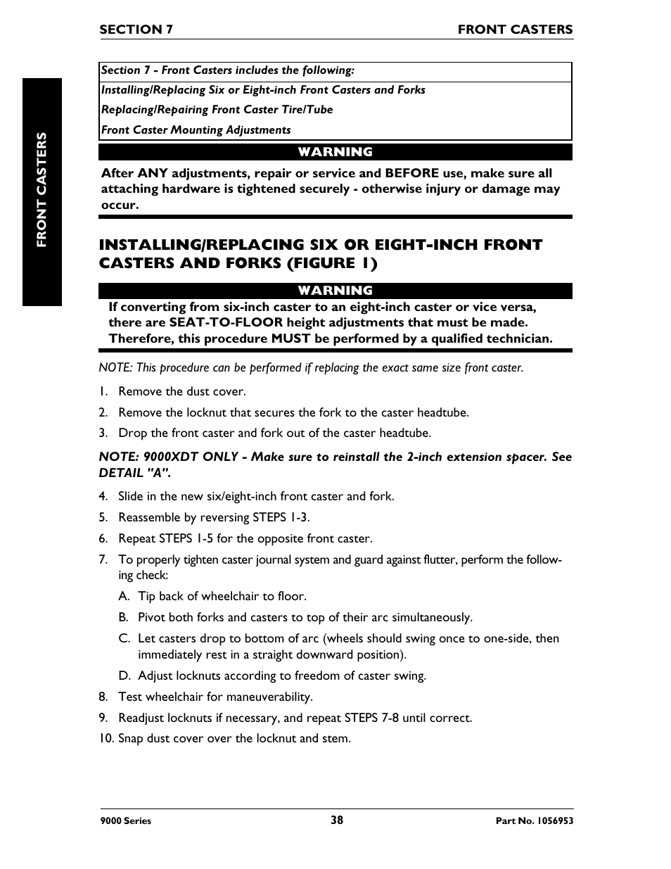 Invacare 9000 XT User Manual | Page 38 / 60