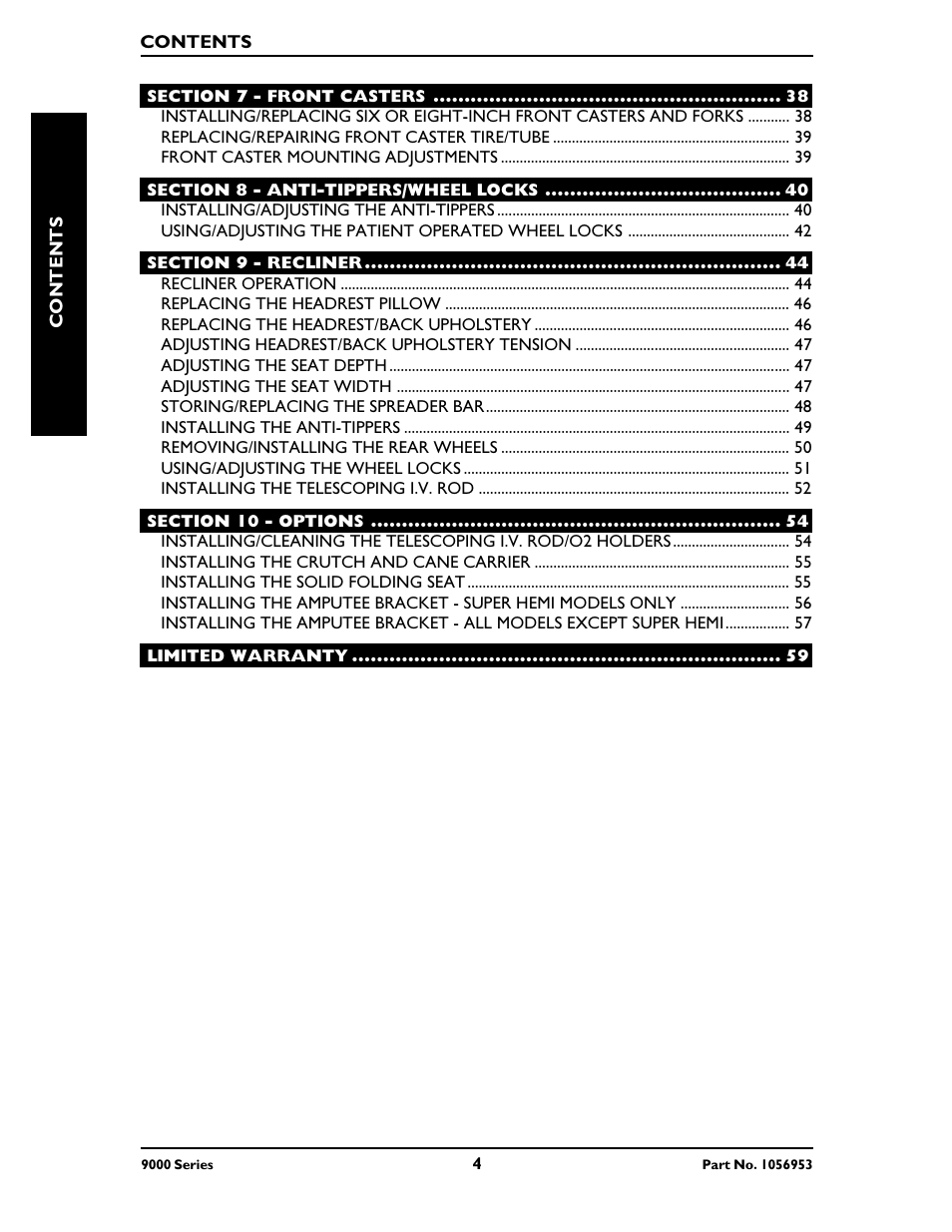 Invacare 9000 XT User Manual | Page 4 / 60