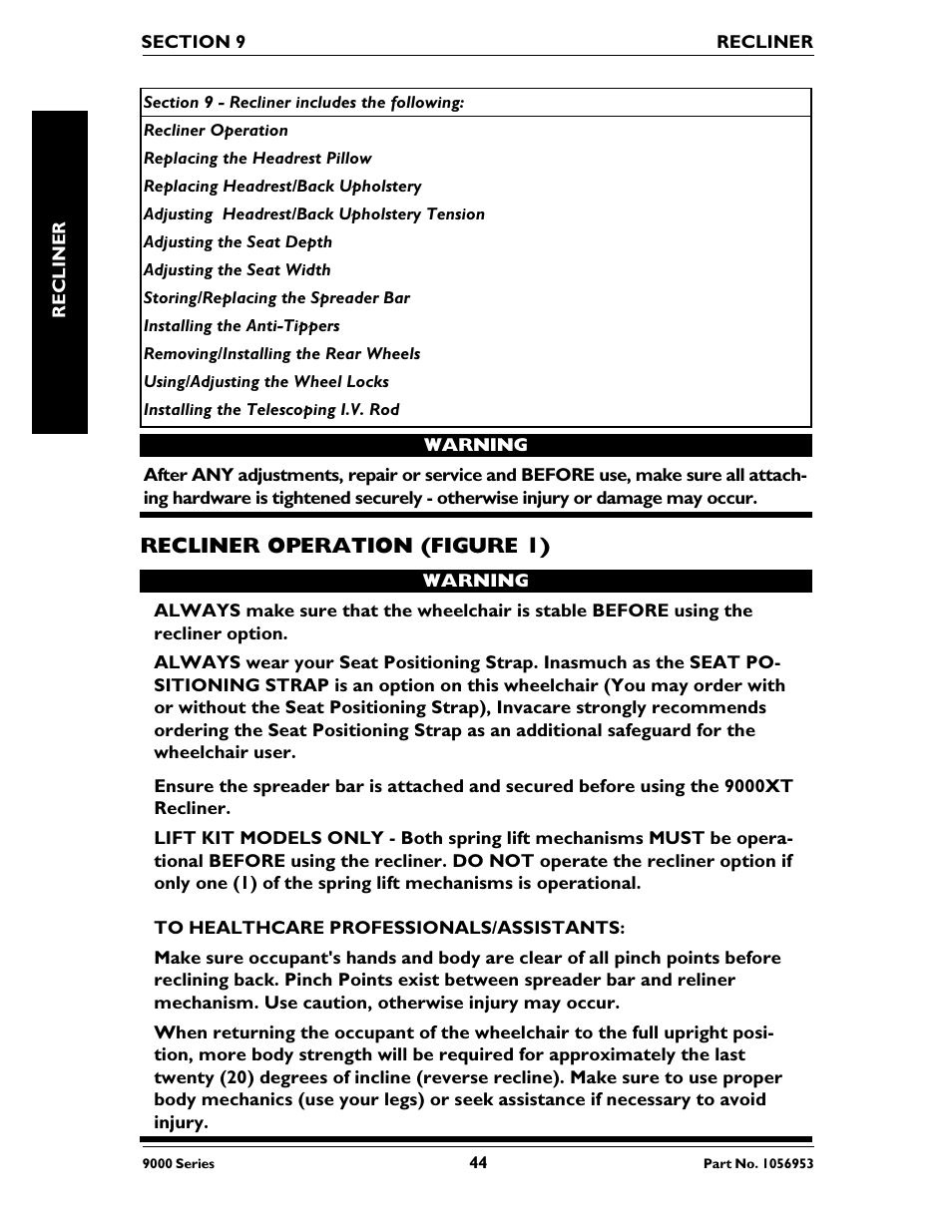 Invacare 9000 XT User Manual | Page 44 / 60